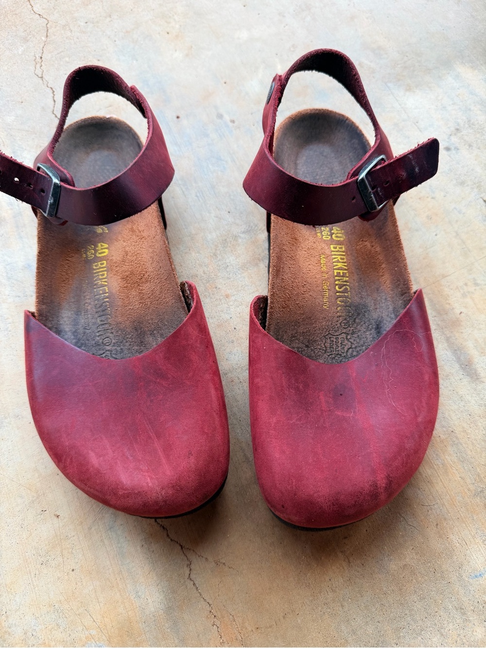 Birkenstock 40 100% Leather Zinfandel Messina Sandals Rare - Picture 2 of 5